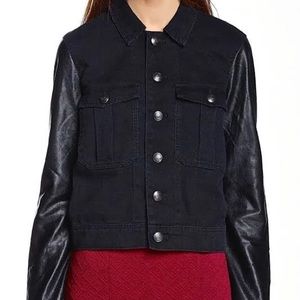 Free People Denim Leather Jacket